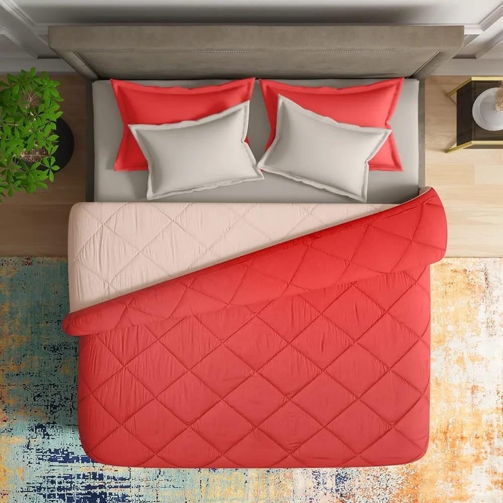 Color Full River Silver Recron Fiber Comforter Dovet
