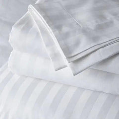 White Stripe Hotel Bad Sheet Set (Polyster Cotton)